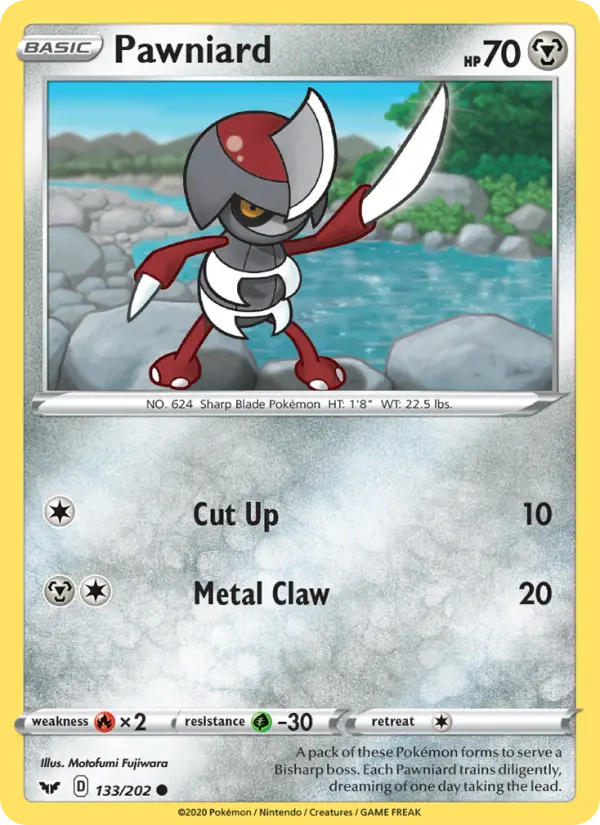 Pawniard Common Pokemon card #133 from Sword & Shield