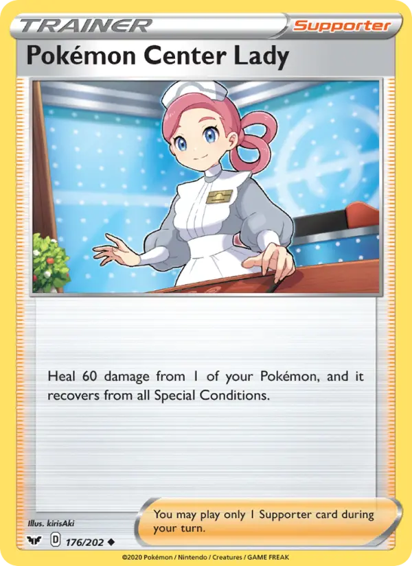 Pokémon Center Lady Uncommon Pokemon card #176 from Sword & Shield