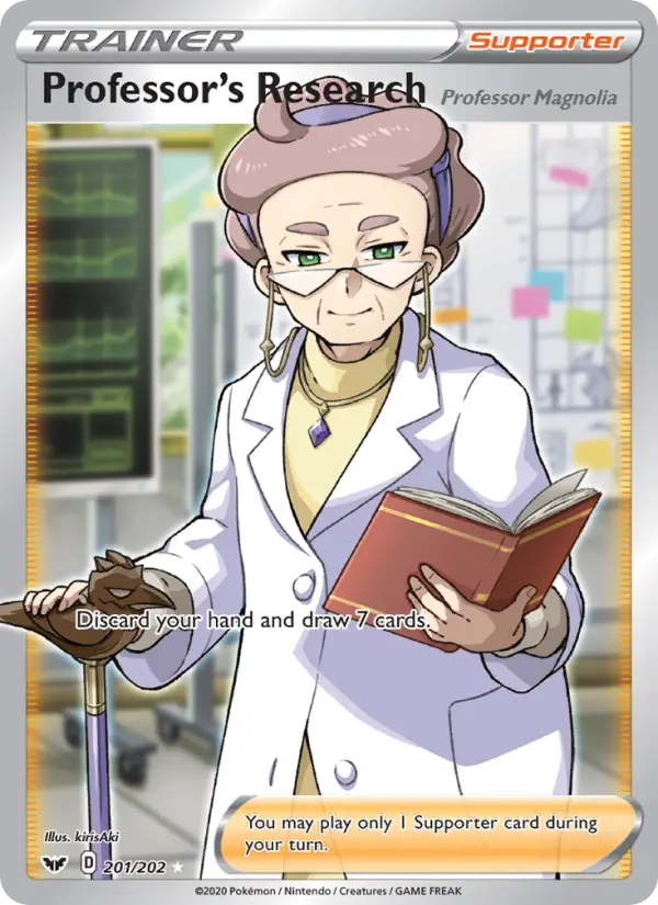 Professor's Research (Professor Magnolia) Ultra Rare Pokemon card #201 from Sword & Shield