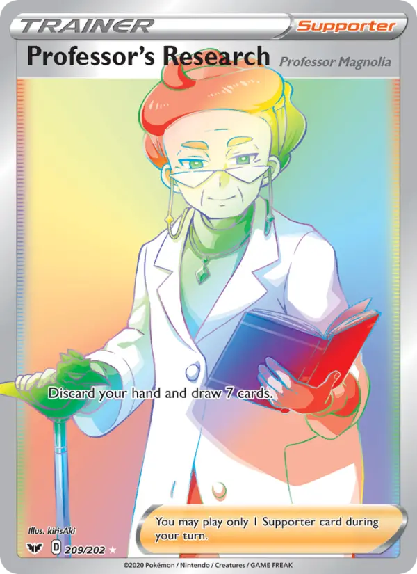 Professor's Research (Professor Magnolia) Secret Rare Pokemon card #209 from Sword & Shield