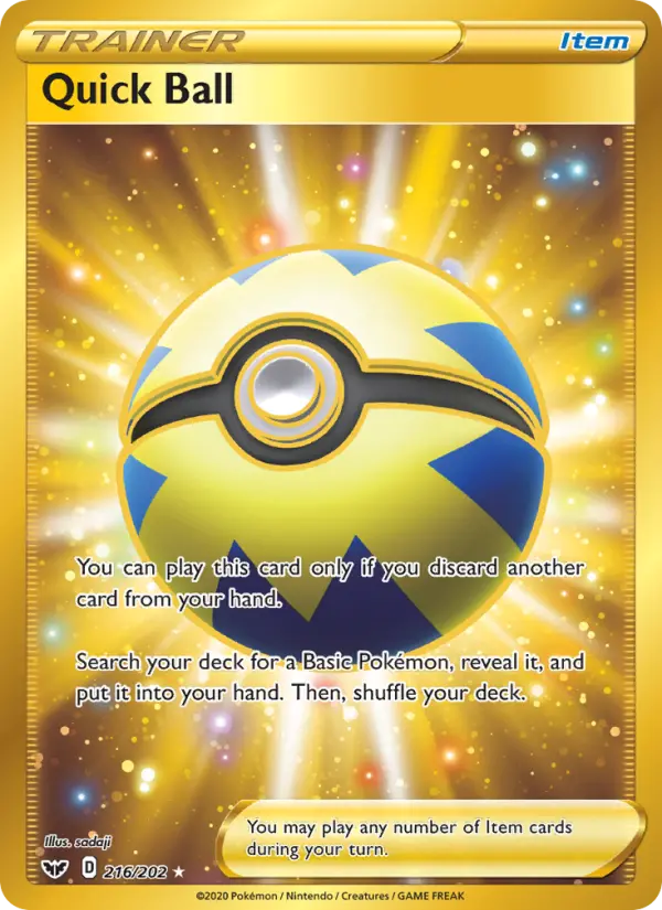 Quick Ball Secret Rare Pokemon card #216 from Sword & Shield