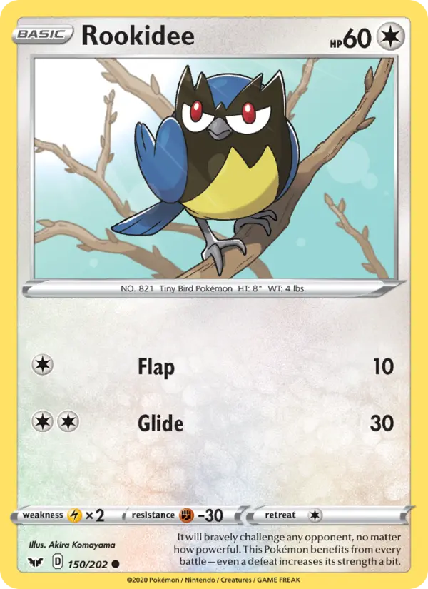 Rookidee Common Pokemon card #150 from Sword & Shield