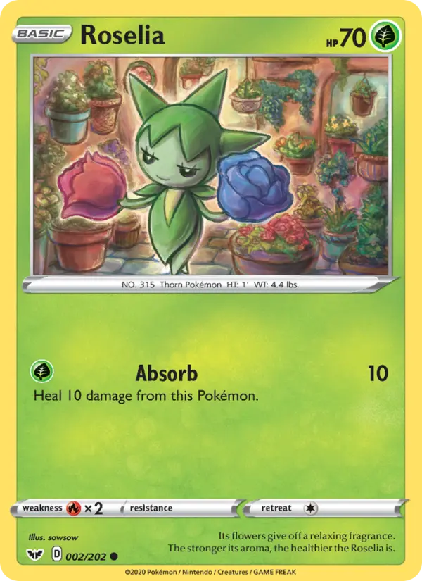 Roselia Common Pokemon card #2 from Sword & Shield