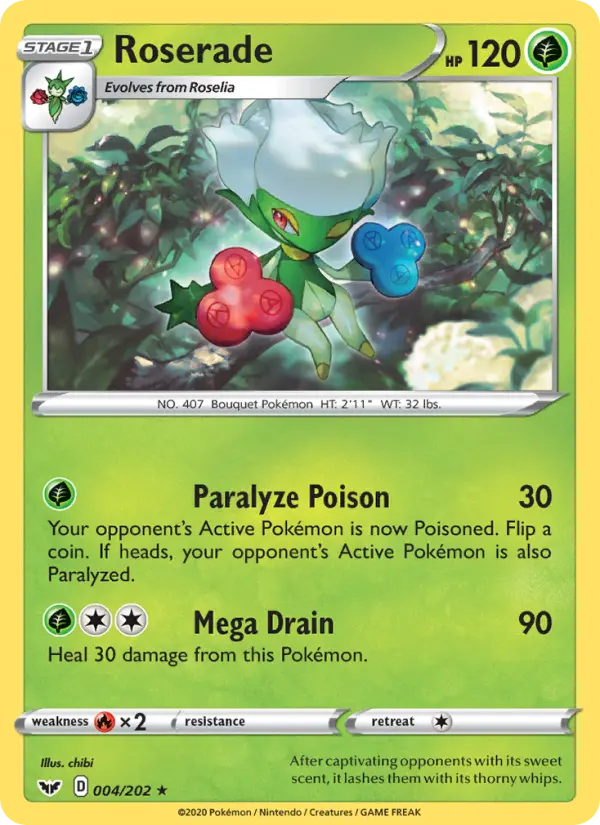 Roserade Rare Pokemon card #4 from Sword & Shield