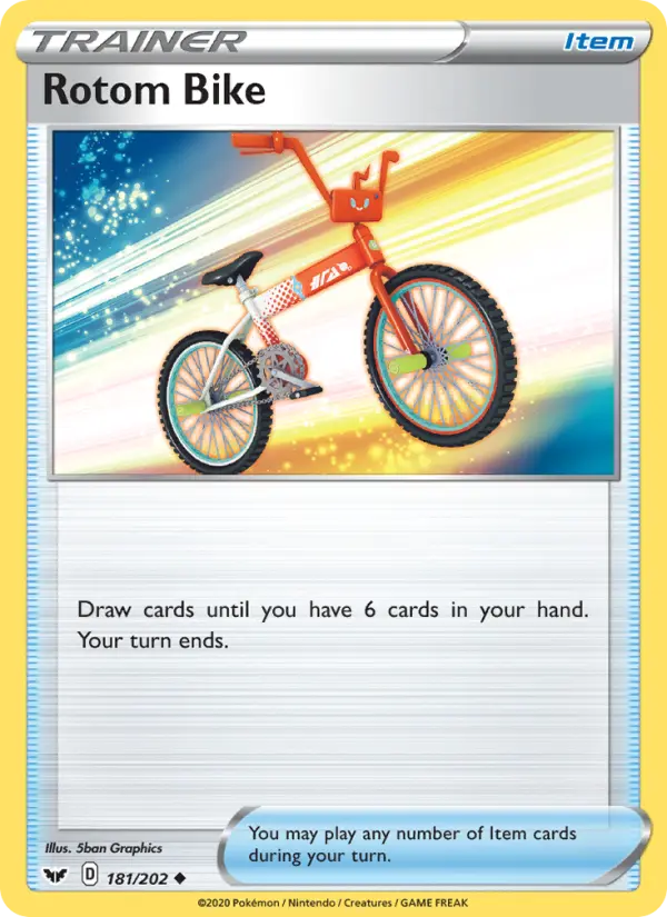 Rotom Bike Uncommon Pokemon card #181 from Sword & Shield
