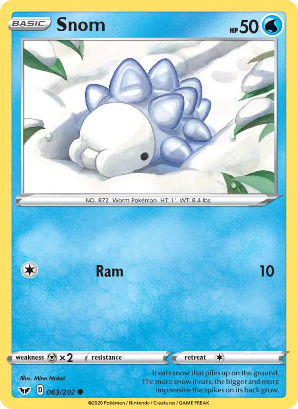 Snom Common Pokemon card #63 from Sword & Shield