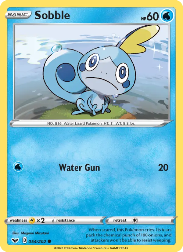 Sobble Common Pokemon card #54 from Sword & Shield