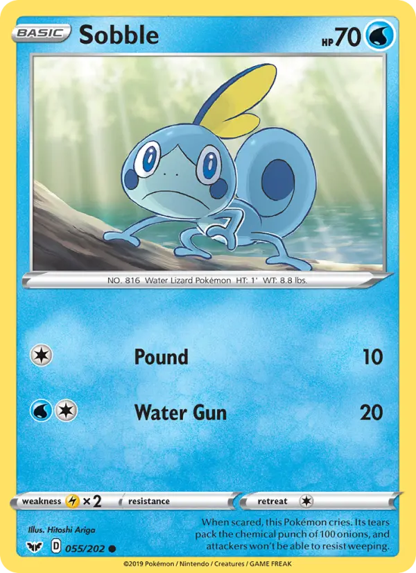 Sobble Common Pokemon card #55 from Sword & Shield
