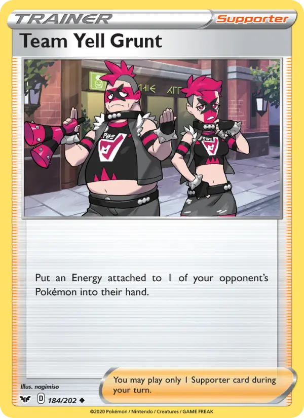 Team Yell Grunt Uncommon Pokemon card #184 from Sword & Shield