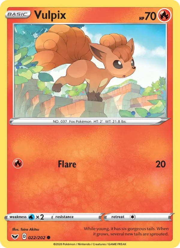 Vulpix Common Pokemon card #22 from Sword & Shield