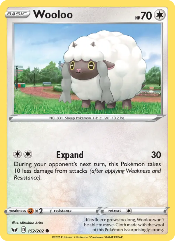Wooloo Common Pokemon card #152 from Sword & Shield