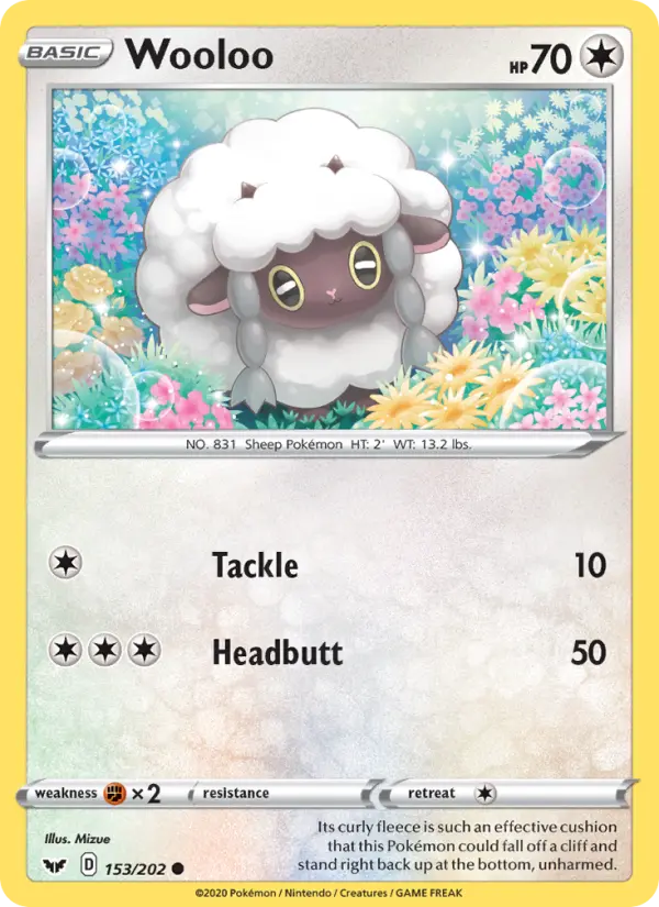 Wooloo Common Pokemon card #153 from Sword & Shield