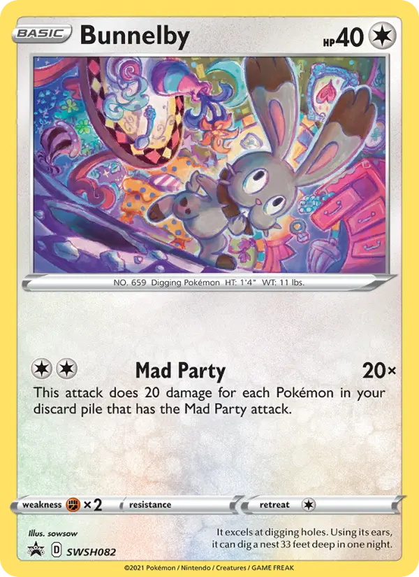 Bunnelby None Pokemon card #SWSH082 from SWSH Black Star Promos
