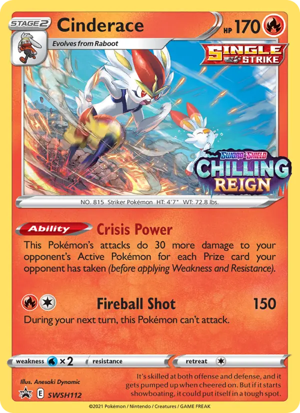 Cinderace None Pokemon card #SWSH112 from SWSH Black Star Promos