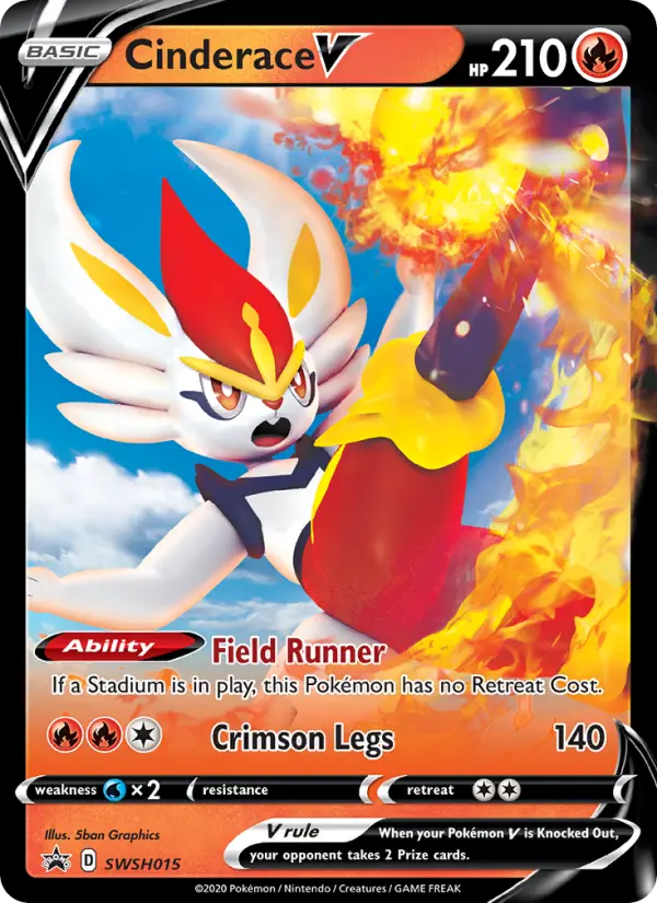 Cinderace V None Pokemon card #SWSH015 from SWSH Black Star Promos