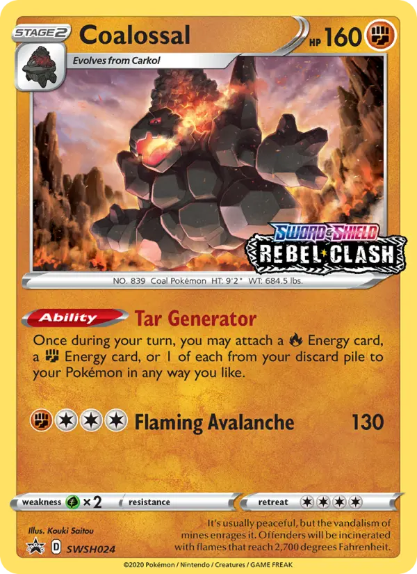 Coalossal None Pokemon card #SWSH024 from SWSH Black Star Promos