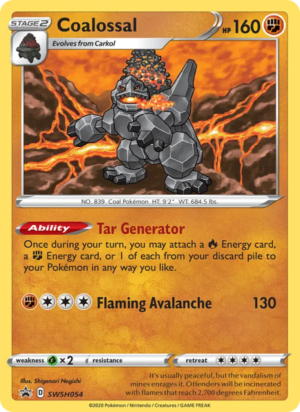 Coalossal None Pokemon card #SWSH054 from SWSH Black Star Promos