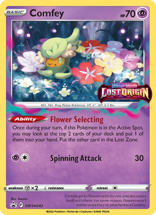 Comfey None Pokemon card #SWSH242 from SWSH Black Star Promos