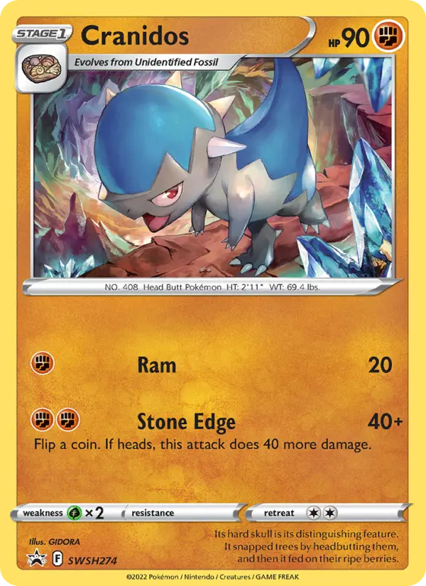 Cranidos None Pokemon card #SWSH274 from SWSH Black Star Promos
