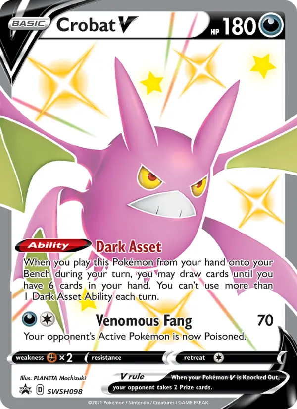 Crobat V None Pokemon card #SWSH098 from SWSH Black Star Promos