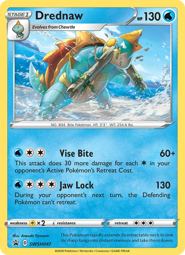 Drednaw None Pokemon card #SWSH047 from SWSH Black Star Promos