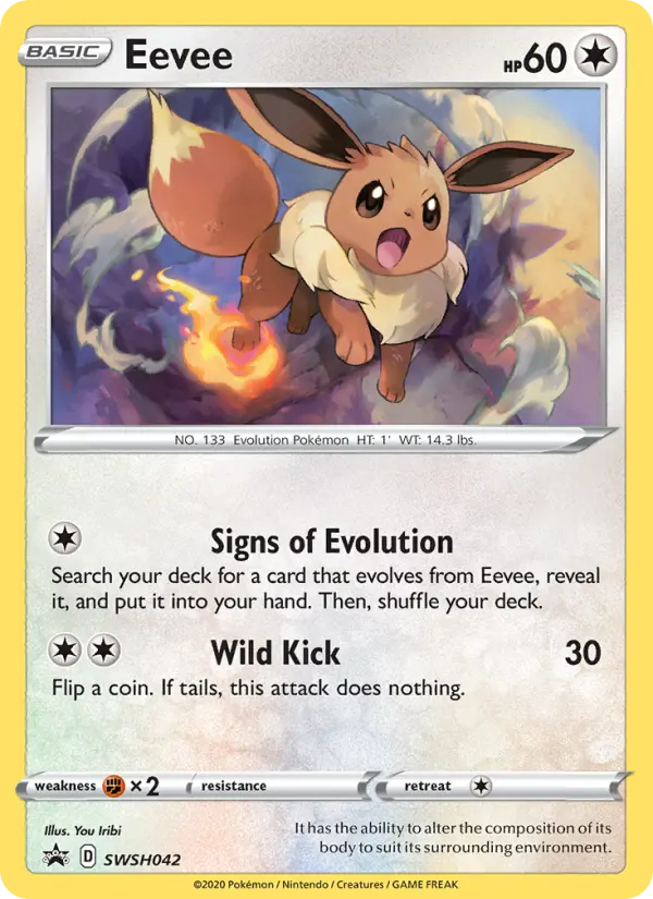 Eevee None Pokemon card #SWSH042 from SWSH Black Star Promos