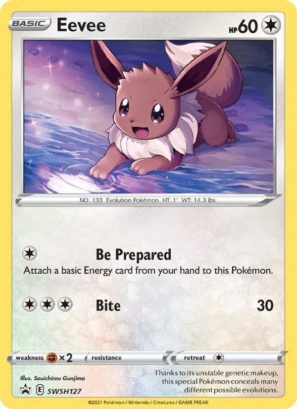Eevee None Pokemon card #SWSH127 from SWSH Black Star Promos