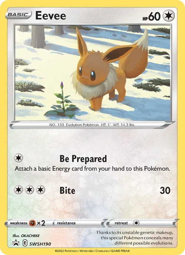 Eevee None Pokemon card #SWSH190 from SWSH Black Star Promos