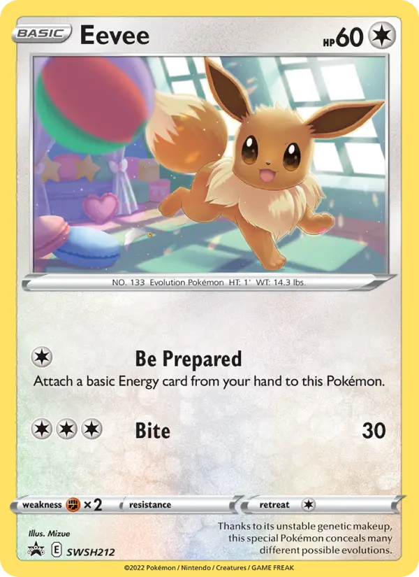 Eevee None Pokemon card #SWSH212 from SWSH Black Star Promos