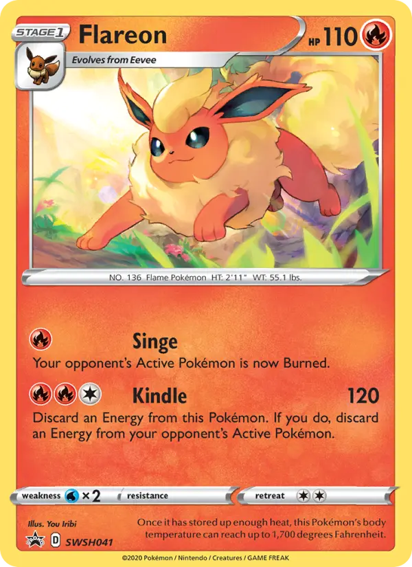 Flareon None Pokemon card #SWSH041 from SWSH Black Star Promos