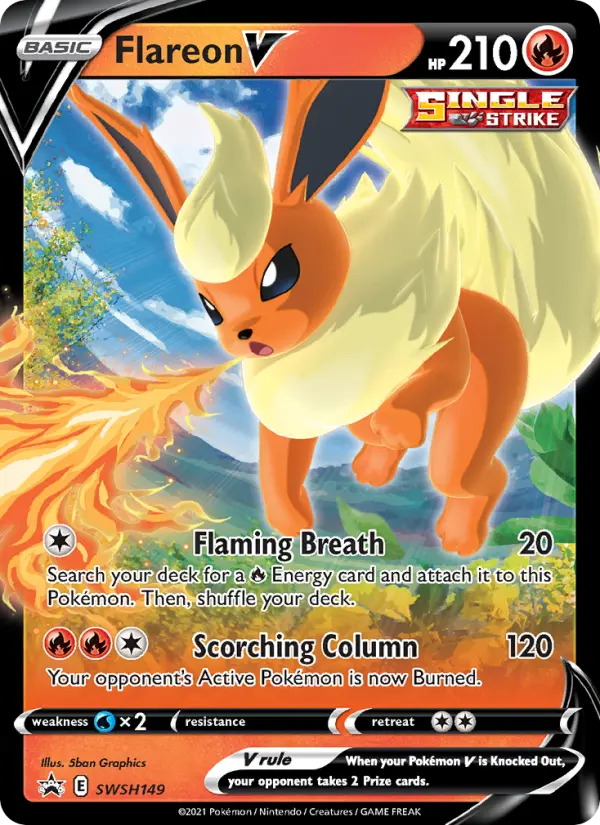 Flareon V None Pokemon card #SWSH149 from SWSH Black Star Promos