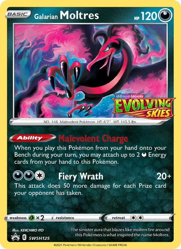 Galarian Moltres None Pokemon card #SWSH125 from SWSH Black Star Promos