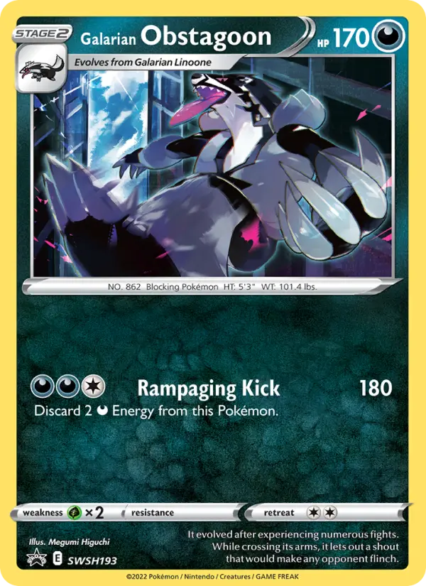 Galarian Obstagoon None Pokemon card #SWSH193 from SWSH Black Star Promos