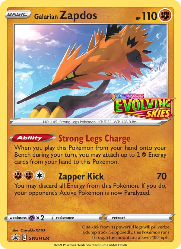 Galarian Zapdos None Pokemon card #SWSH124 from SWSH Black Star Promos