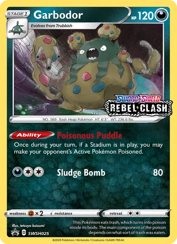 Garbodor Rare Pokemon card #SWSH025 from SWSH Black Star Promos