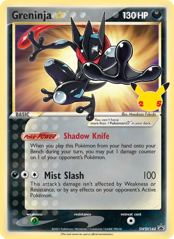 Greninja {star} None Pokemon card #SWSH144 from SWSH Black Star Promos