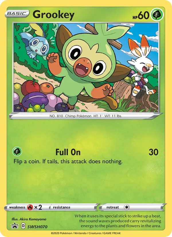 Grookey None Pokemon card #SWSH070 from SWSH Black Star Promos