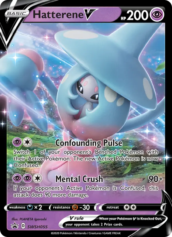 Hatterene V None Pokemon card #SWSH055 from SWSH Black Star Promos