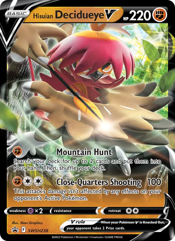 Hisuian Decidueye V None Pokemon card #SWSH238 from SWSH Black Star Promos