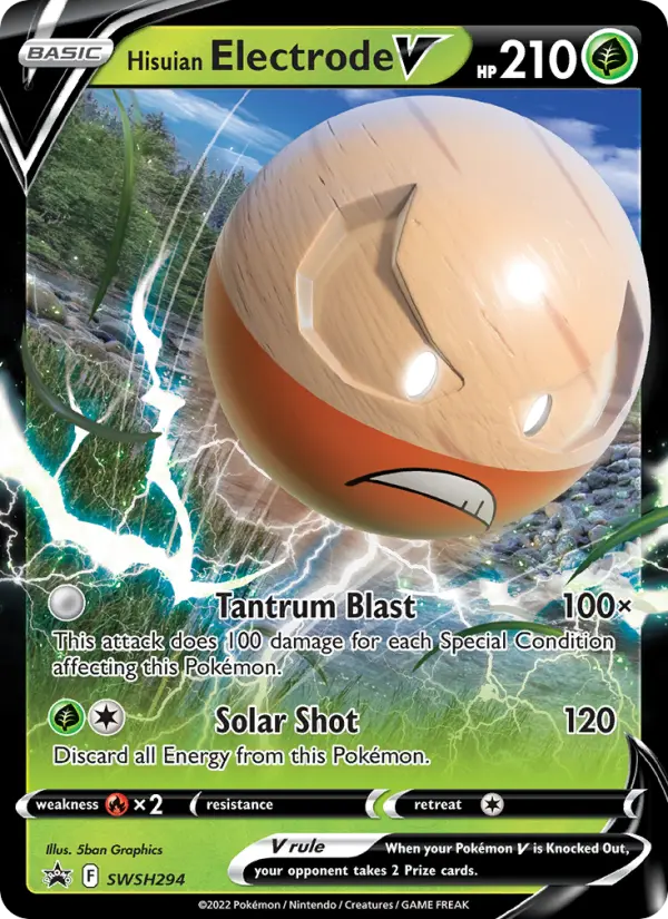 Hisuian Electrode V None Pokemon card #SWSH294 from SWSH Black Star Promos