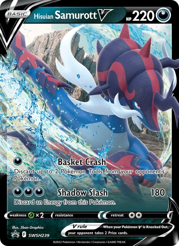 Hisuian Samurott V None Pokemon card #SWSH239 from SWSH Black Star Promos