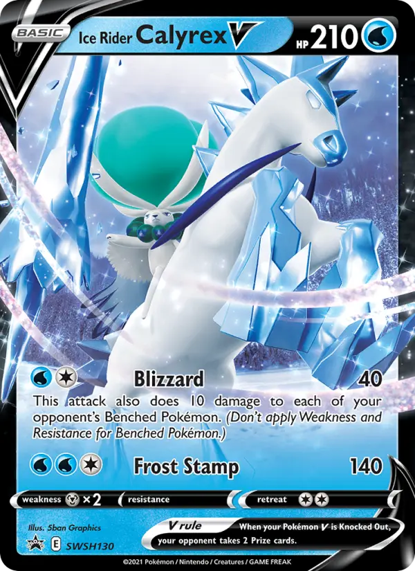 Ice Rider Calyrex V None Pokemon card #SWSH130 from SWSH Black Star Promos