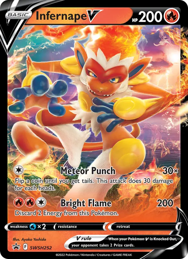 Infernape V None Pokemon card #SWSH252 from SWSH Black Star Promos