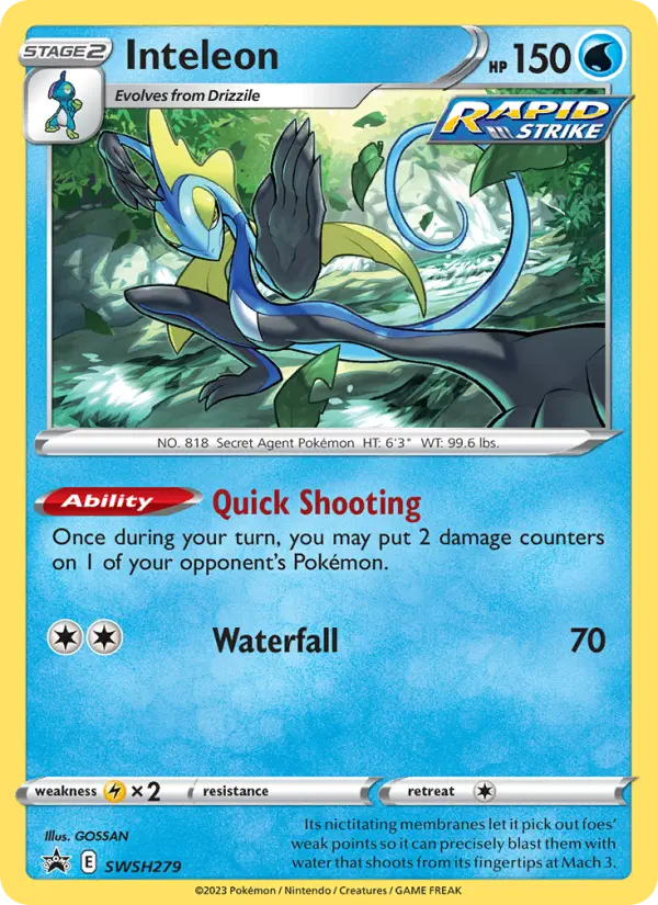 Inteleon None Pokemon card #SWSH279 from SWSH Black Star Promos