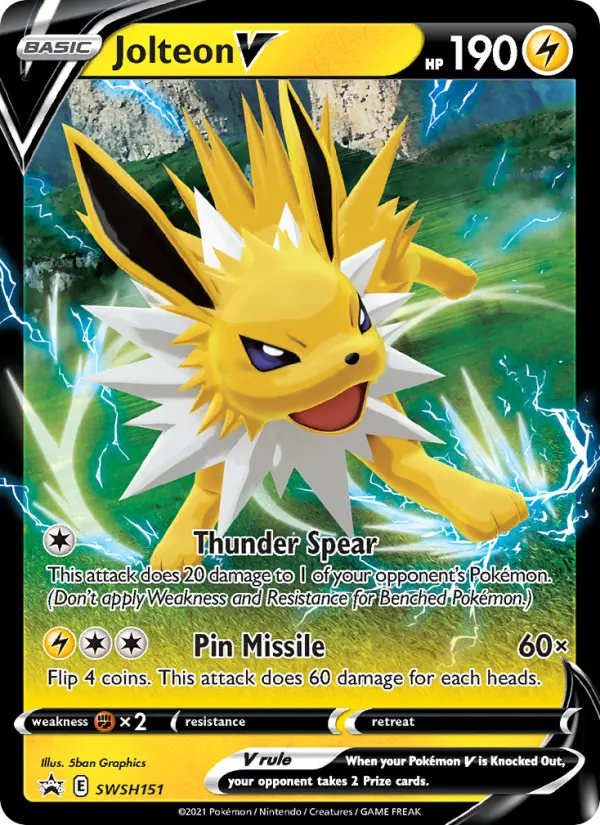 Jolteon V None Pokemon card #SWSH151 from SWSH Black Star Promos