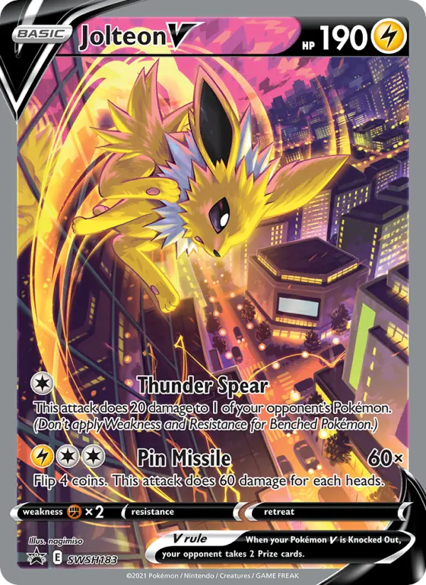 Jolteon V None Pokemon card #SWSH183 from SWSH Black Star Promos