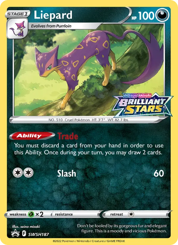 Liepard None Pokemon card #SWSH187 from SWSH Black Star Promos