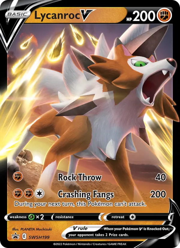 Lycanroc V None Pokemon card #SWSH199 from SWSH Black Star Promos