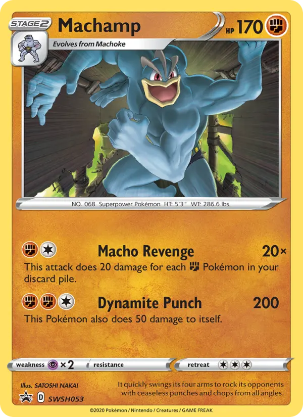 Machamp None Pokemon card #SWSH053 from SWSH Black Star Promos