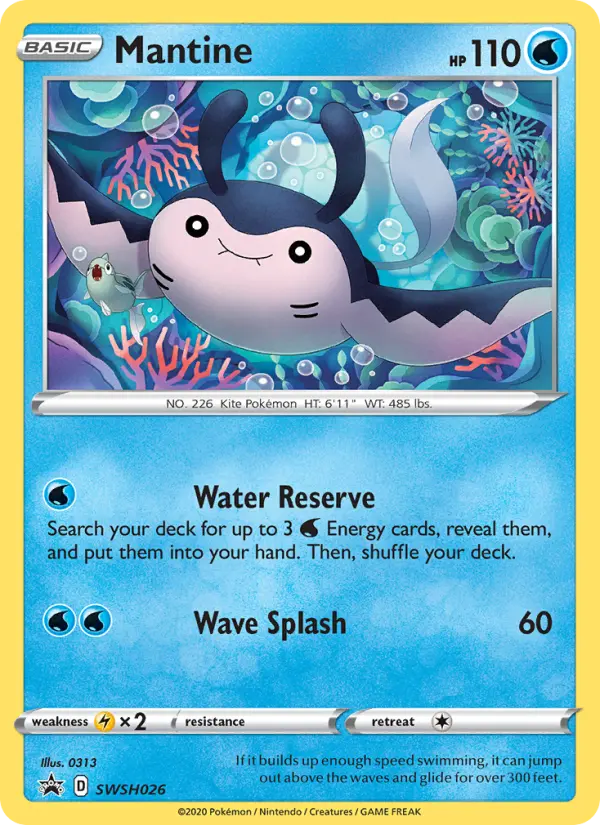 Mantine None Pokemon card #SWSH026 from SWSH Black Star Promos